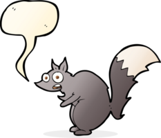 lustiger erschrockener Eichhörnchen-Cartoon mit Sprechblase png