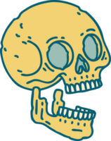 imagen icónica de estilo tatuaje de una calavera png