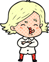 cartoon girl pulling face png