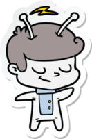 sticker of a friendly cartoon spaceman png