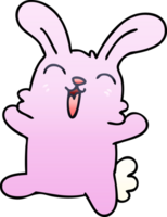 gradient shaded quirky cartoon rabbit png