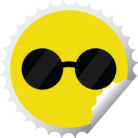 Sonnenbrille Grafik Illustration runden Aufkleber Briefmarke png