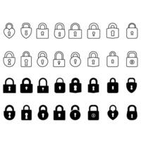 Lock Icon set on white background. protection illustration sign collection. Padlock symbol. vector