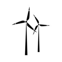 Wind energy icon . Windmill illustration sign. Wind power plant symbol. Alternative energy logo. vector