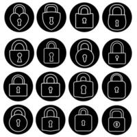 lock icon set. open or closed illustration sign collection. door symbol. unlock logo. vector