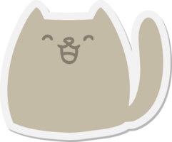 etiqueta engomada linda de la forma del gato de la historieta png