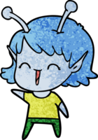 garota alienígena de desenho animado rindo png