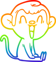 arcobaleno pendenza linea disegno di un' cartone animato ridendo scimmia png