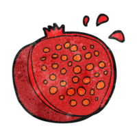 hand textured cartoon pomegranate png