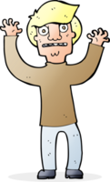 cartoon terrified man png