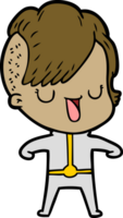 cute cartoon girl with hipster haircut png