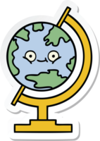 sticker of a cute cartoon globe of the world png