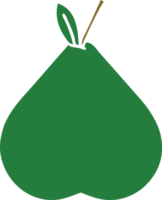 flat color retro cartoon of a pear png