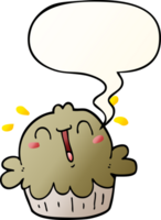 cute cartoon pie with speech bubble in smooth gradient style png