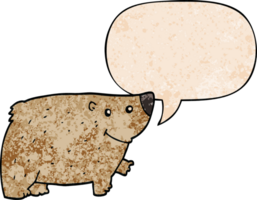 desenho animado Urso com discurso bolha dentro retro textura estilo png