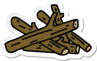 sticker of a quirky hand drawn cartoon logs png