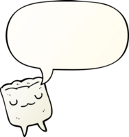 cartoon tooth with speech bubble in smooth gradient style png