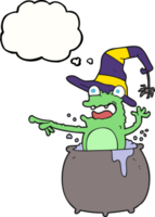 main tiré pensée bulle dessin animé Halloween crapaud png