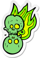 pegatina de un número de hueso de halloween de dibujos animados png