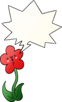 tecknad serie blomma med Tal bubbla i slät lutning stil png
