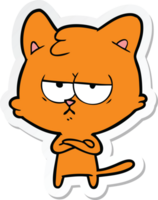 sticker of a bored cartoon cat png