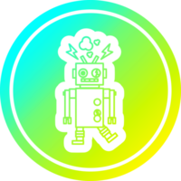 mal funcionamiento robot circular icono con frio degradado terminar png