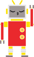 flat color retro cartoon of a robot png