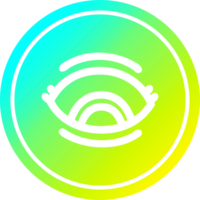 staring eye circular icon with cool gradient finish png