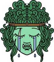 Retro Tattoo Style sad orc barbarian character face png