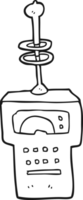 hand drawn black and white cartoon futuristic scanner png