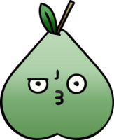 gradient shaded cartoon of a green pear png