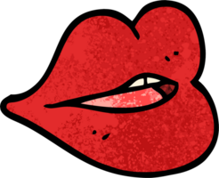 labios rojos de dibujos animados de ilustración con textura grunge png