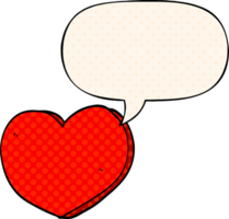 cartoon love heart with speech bubble in comic book style png