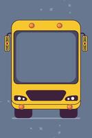 un amarillo autobús con el palabra autobús en el frente autobús foto cabina vector