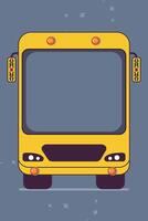 A yellow bus with the word bus on the front bus photo booth vector