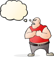 cartoon violent man with thought bubble png