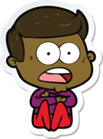 sticker of a cartoon shocked man png