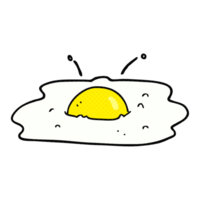 mão desenhado desenho animado frito ovo png
