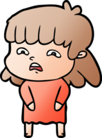 cartoon worried woman png