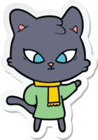 adesivo di un simpatico gatto cartone animato png
