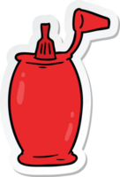 pegatina de una botella de ketchup de dibujos animados png