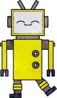 retro grunge texture cartoon of a robot png