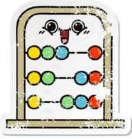 distressed sticker of a cute cartoon abacus png