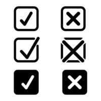 Check Mark icon set isolate on white background. vector