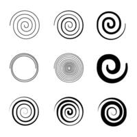 Spiral icon set isolate on white background. vector