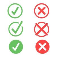 Check Mark icon set isolate on white background. vector