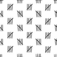 Tally mark seamless pattern isolate on white background. vector