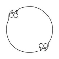 Continuous line drawing of Quote template on white background. vector