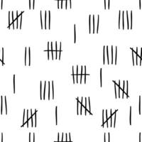 Tally mark seamless pattern isolate on white background. vector