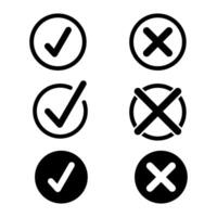 Check Mark icon set isolate on white background. vector